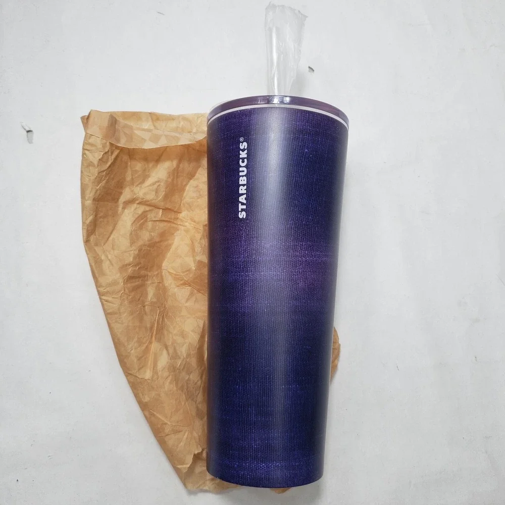 New Starbucks ● 2019 ● Blue Deim  ● Venti 24oz Tumbler With Lid And Straw Unused